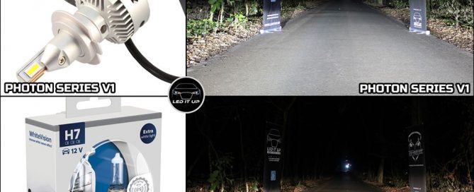 Photon Series V1 vs. Halogen H7 Philips White Vision